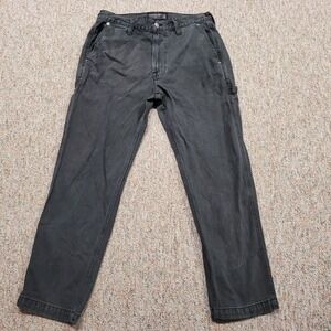 Abercrombie Fitch Jeans Mens 31x30 Black Denim Loose Fit Dark Wash Fade Distress